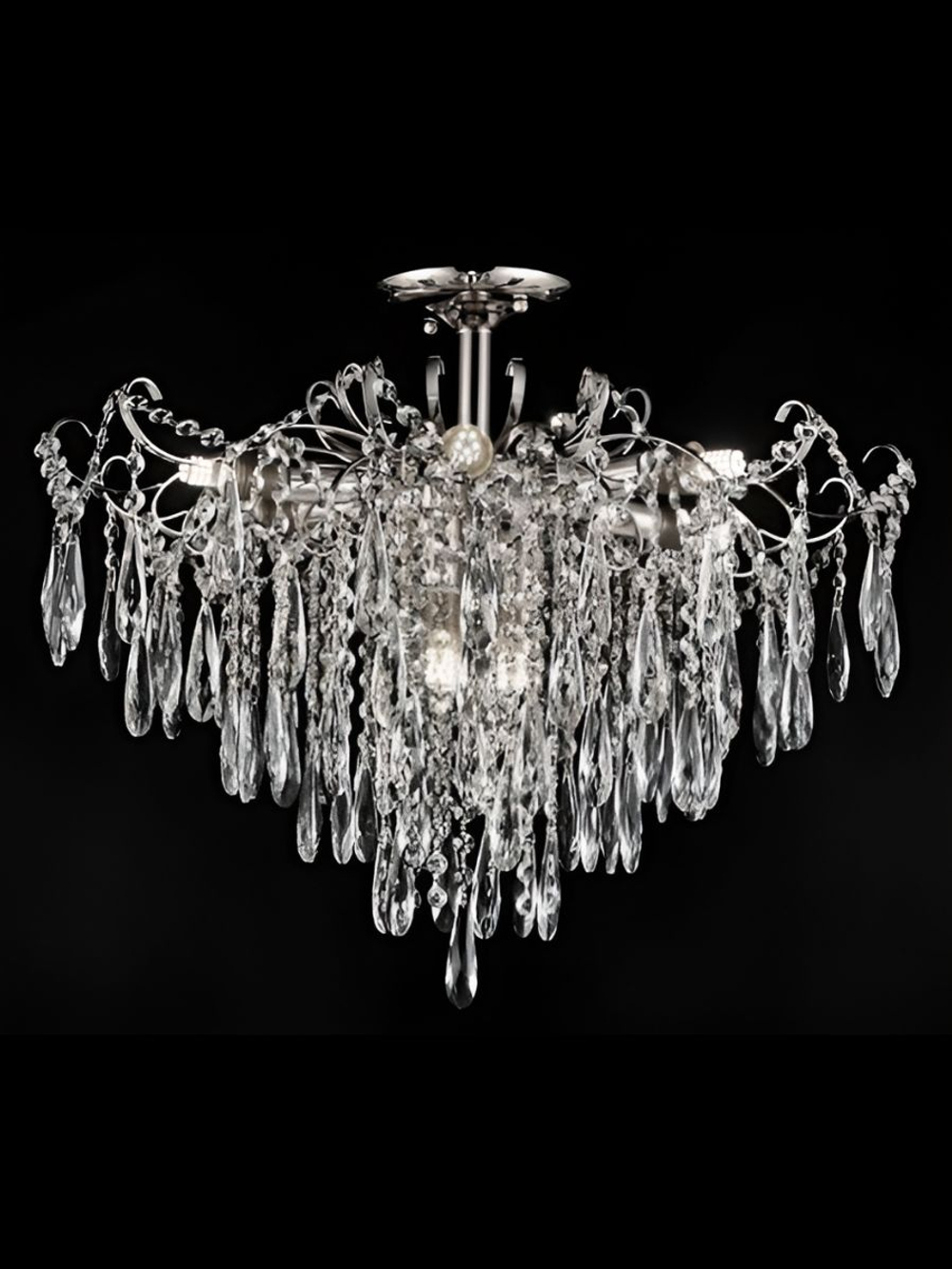 Люстра потолочная Lanbos, 12 ламп Е14, 480 Вт, до 35 кв м, хром