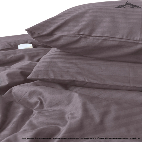 Сатин-страйп &quot;Имбирное печенье&quot; AirJet+mers | полоса 1х1 | ш.240 см | 150 г/м² | хлопок-100%