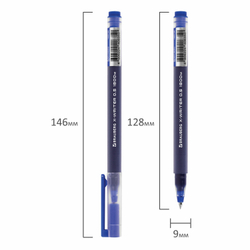 Ручка гелевая BRAUBERG "X-WRITER 1800", УВЕЛИЧЕННАЯ ДЛИНА ПИСЬМА 1 800 м, СИНЯЯ, стандартный узел 0,5 мм, 144134