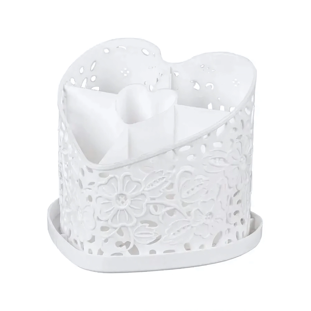 Подставка под столовые приборы Сердце (белый)