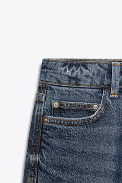 ZARA ДЖИНСЫ MOM FIT COMFORT Z.01 С ВЫСОКОЙ ПОСАДКОЙ, ЗЕЛЕНОВАТО-СИНИЙ