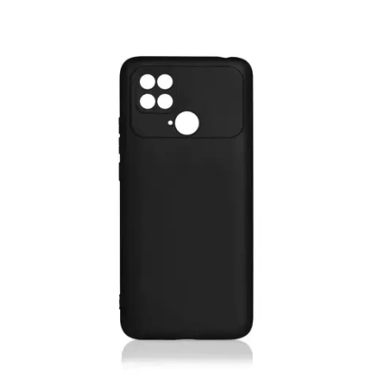 Силиконовый чехол с микрофиброй для Xiaomi Poco C40 black DF