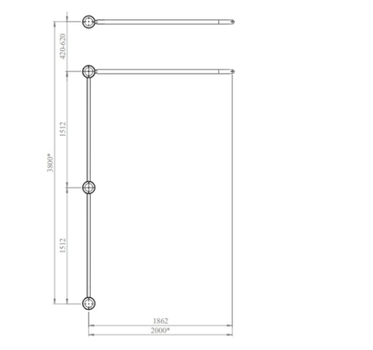 Спортивный комплекс №30, два турника разноуровневых и гнутые брусья, 3800*2000*2700 мм., D=89 мм.