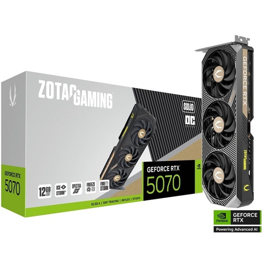 Видеокарта Zotac GeForce RTX 5070 SOLID OC 12GB (ZT-B50700J-10P)
