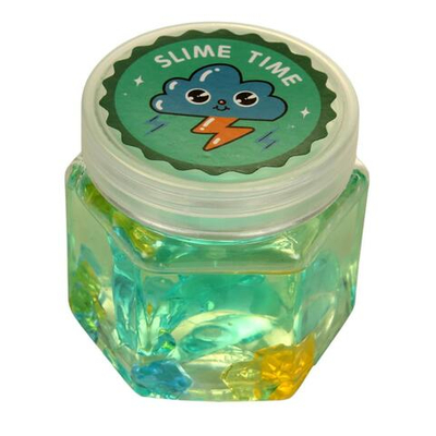 Лизун в банке 120 г с животным и кристалами, 4 цвета микс, с-30804л