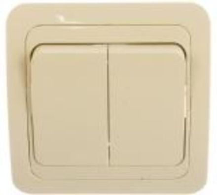 Выключатель двухклавишный "UNIVersal" серия "Валери", с/у, 10А, 220В, "слоновая кость" (ivory)