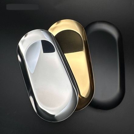 Лоток металлический для инструментов овальный 23 см, серебро