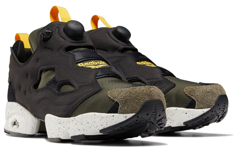 Reebok PUMP FURY non-slip, wear-resistant, lightweight, wear-resistant, non-slip, low-cut sports casual shoes for men and women with the same army green