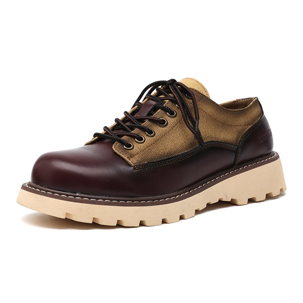 SHUNVWU Work Boots Men"s Low top Brown, Yellow