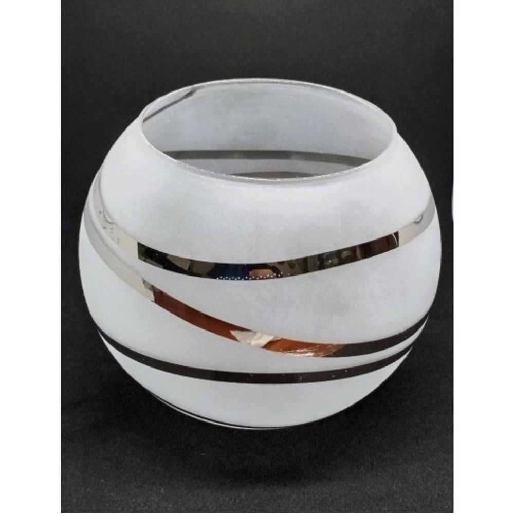 Плафон стеклянный "Серебряная полусфера"