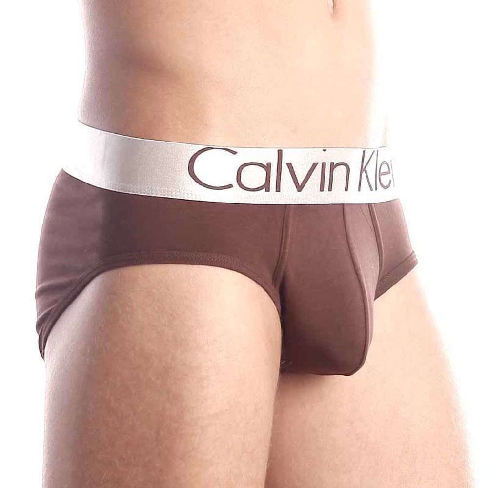 Мужские трусы брифы Calvin Klein Brief Steel Brown modal CK01214