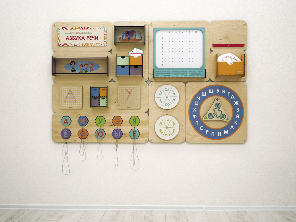 Дидактическая настенная панель для кабинета Логопеда Азбука речи