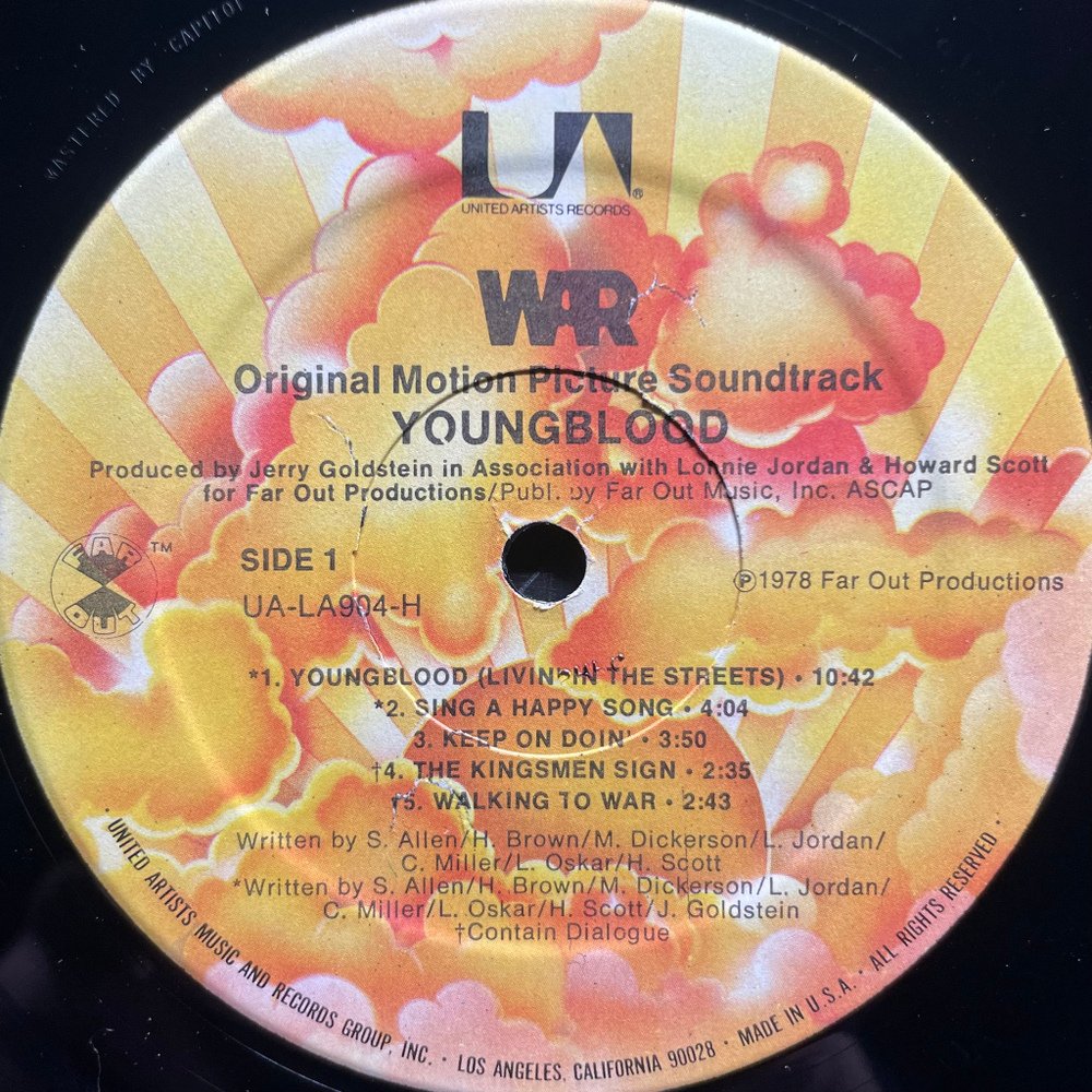 War ‎– Youngblood - Original Motion Picture Soundtrack (США 1978г.)