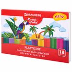 Пластилин классический BRAUBERG "МАГИЯ ЦВЕТА NEW", 18 цветов, 360 грамм, стек, ВЫСШЕЕ КАЧЕСТВО, 106427