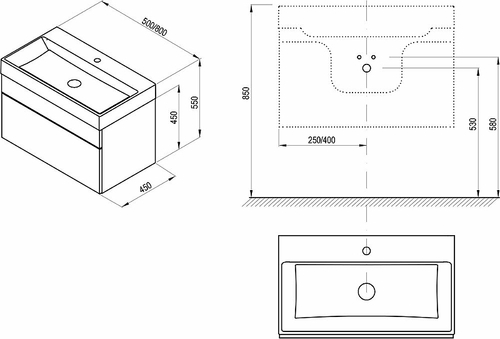 Тумба под раковину Ravak SD Natural 80 X000001052 подвесная Белая глянцевая
