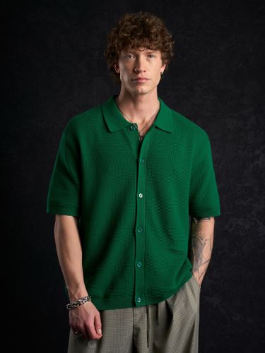 Зеленая трикотажная рубашка Laine с коротким рукавом