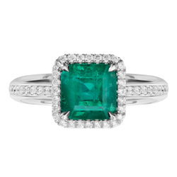 Кольцо с изумрудом и бриллиантами, R0068-3/3