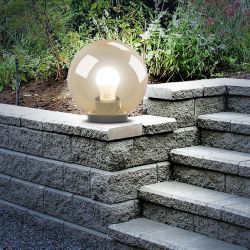 Садово-парковый светильник ЭРА НТУ 01-100-303 шар золотистый на опору / кронштейн IP44 Е27 max100Вт d300mm | Садово-парковые светильники