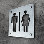 Стальная табличка в стиле лофт мужской/женский туалет