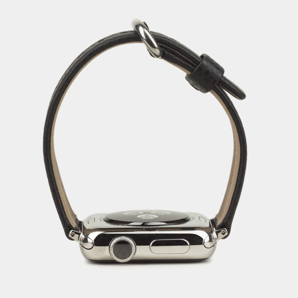Ремешок для Apple Watch 44/45/46 mm из кожи теленка, цвета черный
