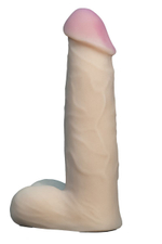 Телесная насадка Harness из неоскин с мошонкой - 18,5 см. (Цвет: телесный)