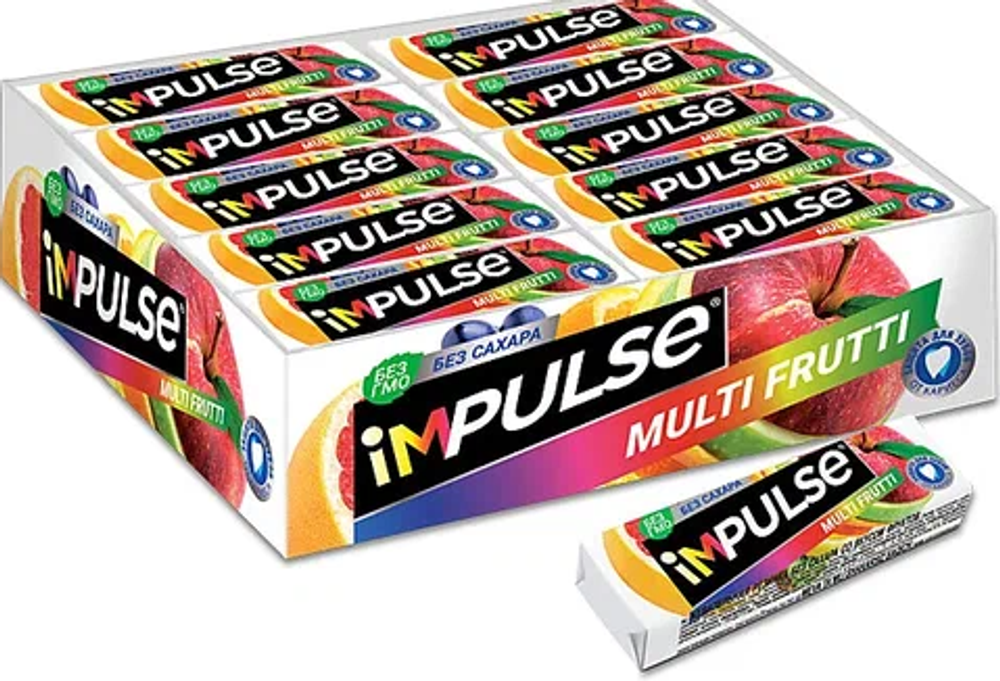 Жевательная резинка iMPULSE со вкусом фруктов, 14г