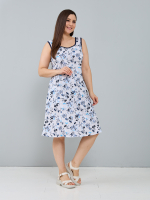 Платье П-012/рогожкабеж-веточки