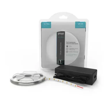 Лента LED 2835/240 12V 14,4W/m 1600lm/m 4000K 10mm IP20 5m 1/50 BT087 Basic Gauss