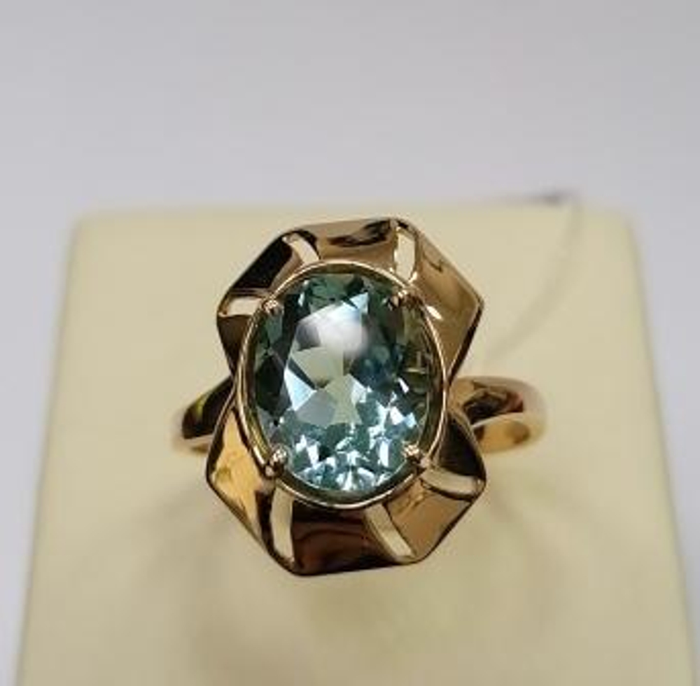 Кольцо из золота с аквамарином