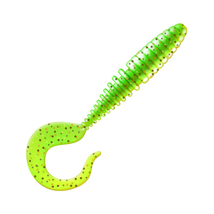 Приманка ZUB-TWIST 100мм(4")-4шт, (цвет 351) шартрез с блестками