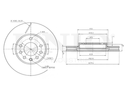 Диск тормозной передний UNIO BRD-20019