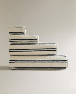 Zara Home Полотенце для лица и рук из хлопка, в полоску · 9547/013