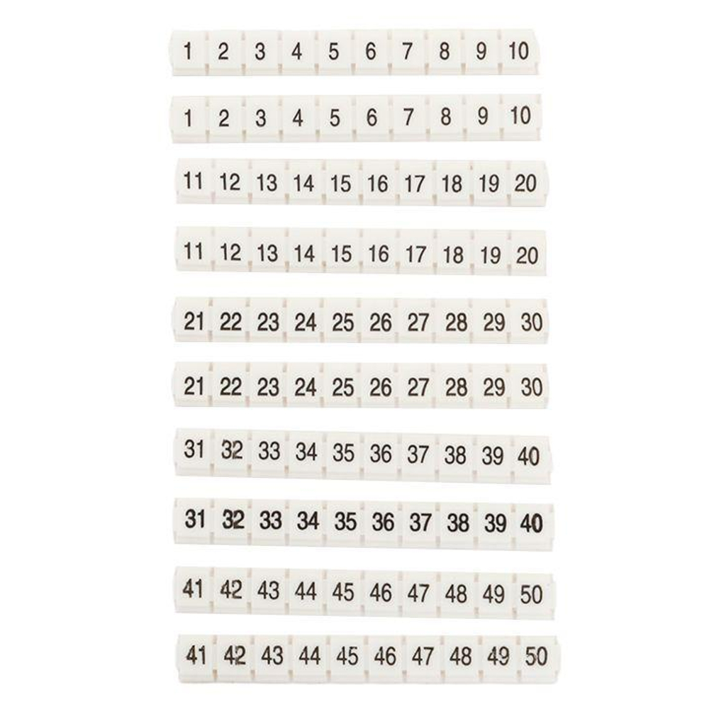 Маркеры для JXB-ST 2.5 NLPE с нумерацией 1-50 (уп.100шт) EKF zb-st-2.5-nlpe-1-50