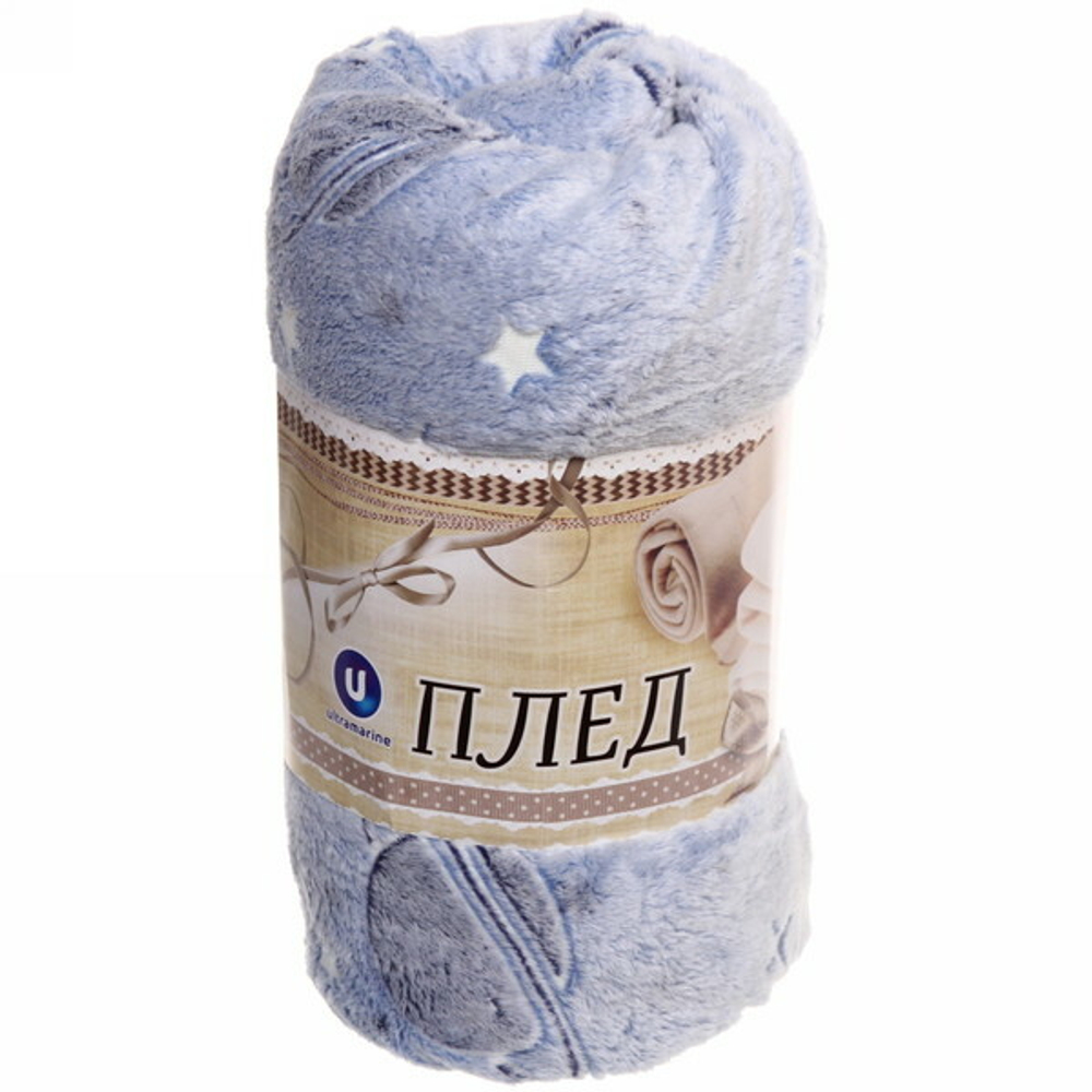 Плед 150*200см «Neon-Космос» светящийся, цвет голубой, микрофлис Ультрамарин