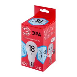 Лампа светодиодная ЭРА RED LINE LED A65-18W-840-E27 R Е27 / E27 18 Вт груша нейтральный белый свeт | Лампы cветодиодные Груша (A)