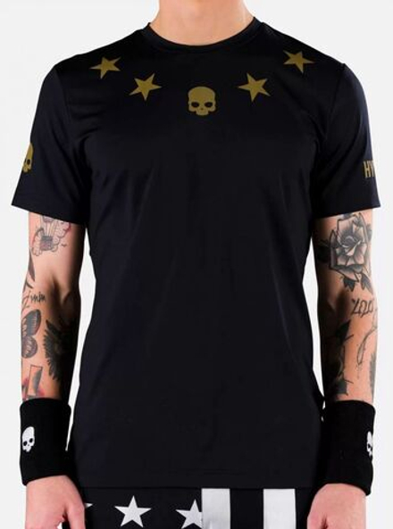 Мужская теннисная футболка Hydrogen Star Tech Tee Man - black/gold