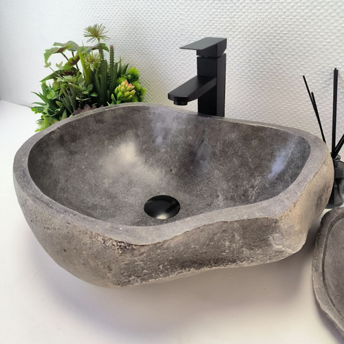 Раковина из речного камня RS-63878 (49*40*15) 0123