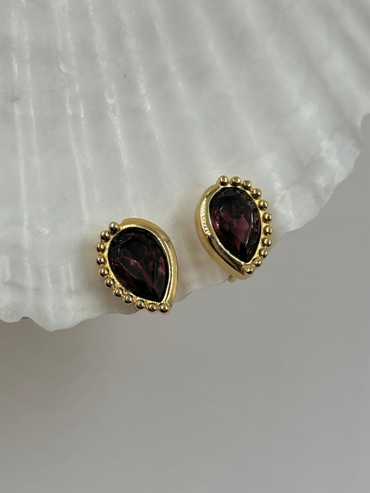 Клипсы с фиолетовыми кристаллами Christian Dior