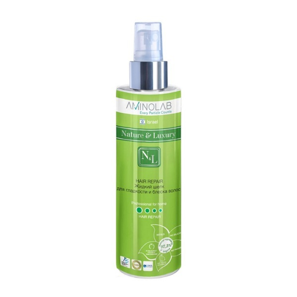 Спрей для гладкости и блеска волос Жидкий шелк Nature & Luxury Hair Repair 250мл