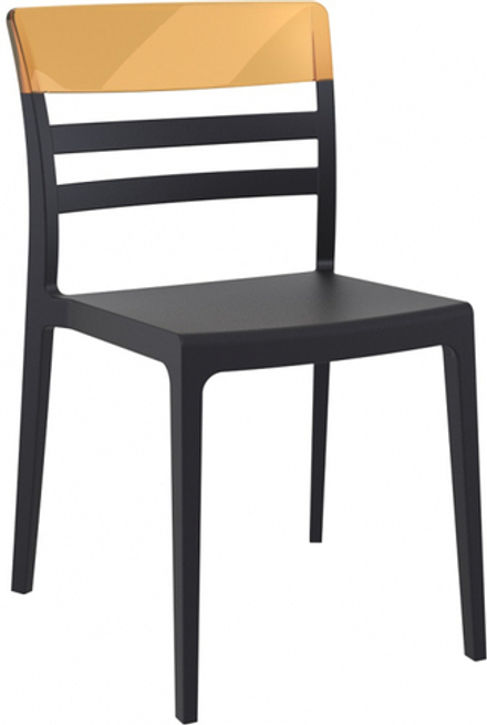 Стул пластиковый Siesta Contract Mone, черный, янтарный