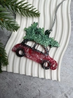 Новогодняя игрушка Машинка с Елкой