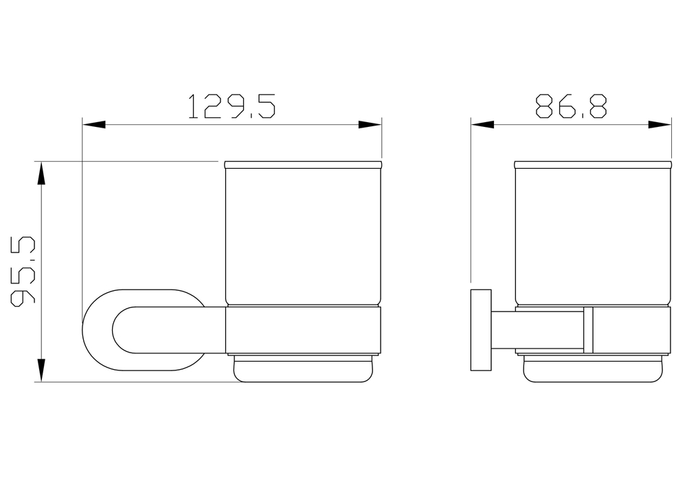 Стакан для зубных щеток с держателем WONZON & WOGHAND FIRST, Глянцевое золото (WW-8421-LG)