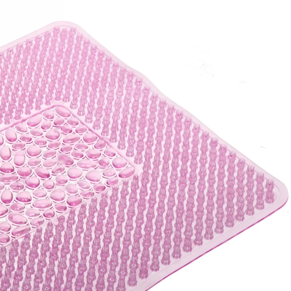 Коврик в ванну Селфи 67х40 ПВХ Травка розовый