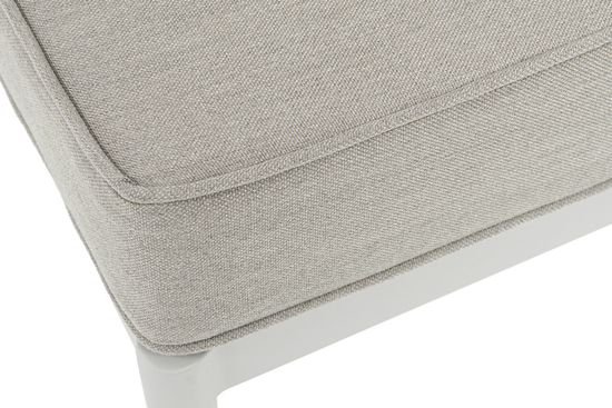 "Касабланка" угловой модуль плетеный из роупа, каркас алюминий светло-серый (RAL7035) муар, роуп серо-коричневый 23мм, ткань бежевая 15052