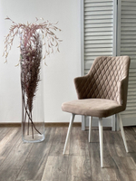 Стул М-City DISAUR Герман (Herman) Латте 25, Велюр, Белый каркас