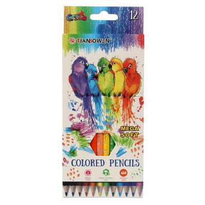 Карандаши цветные шестигранные "Девочки", 12 штук