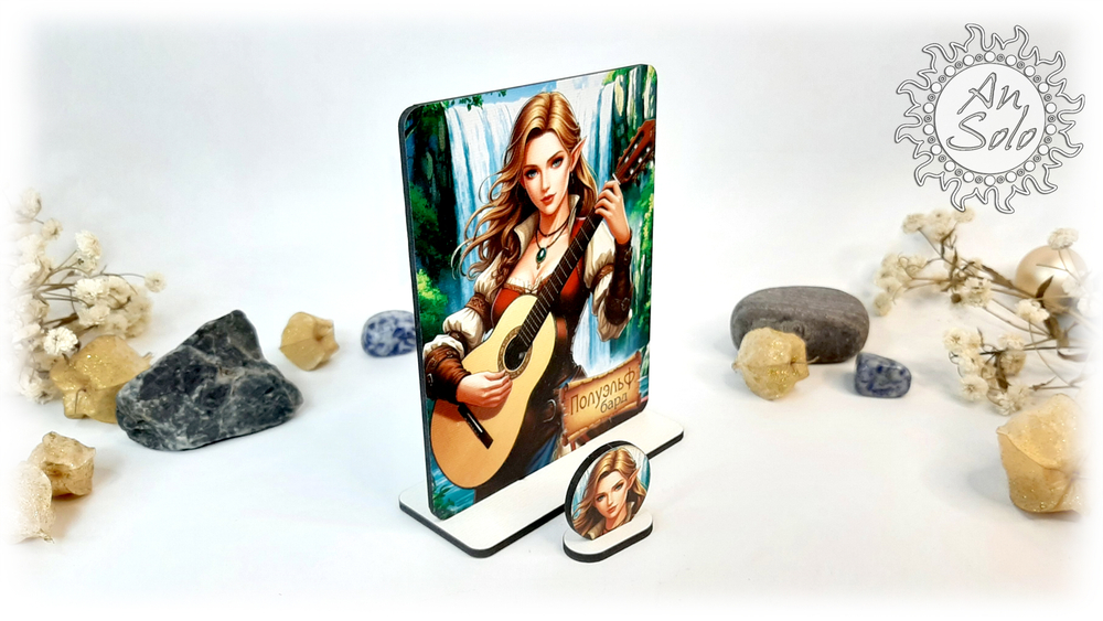 Женский аватар Полуэльф Бард для настольных игр, ДНД