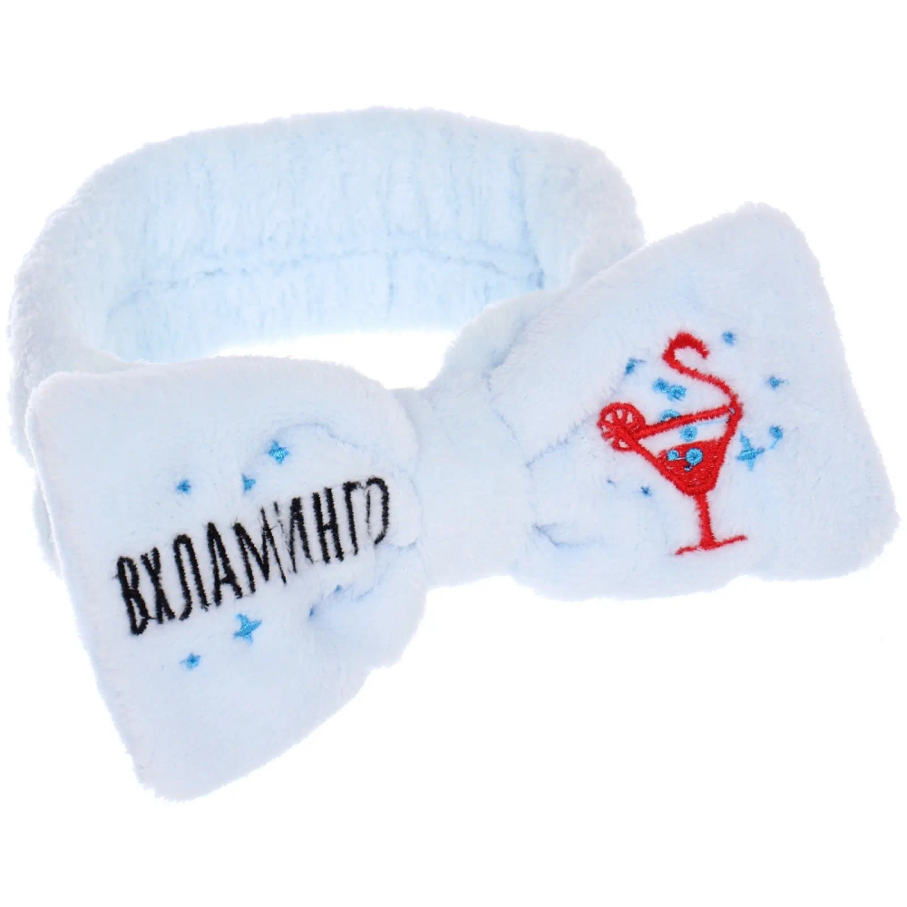 Повязка на голову «New collection Vostok- Вхламинго», цвет розовый, серый, голубой и сиреневый, 20*6см ( упаковка белый ZIP пакет )