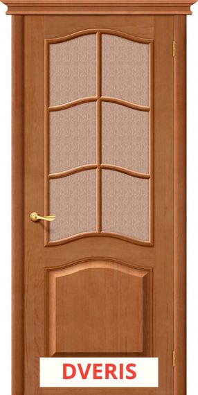 Межкомнатная дверь из массива сосны M7 ПО (Светлый лак/Ажур)