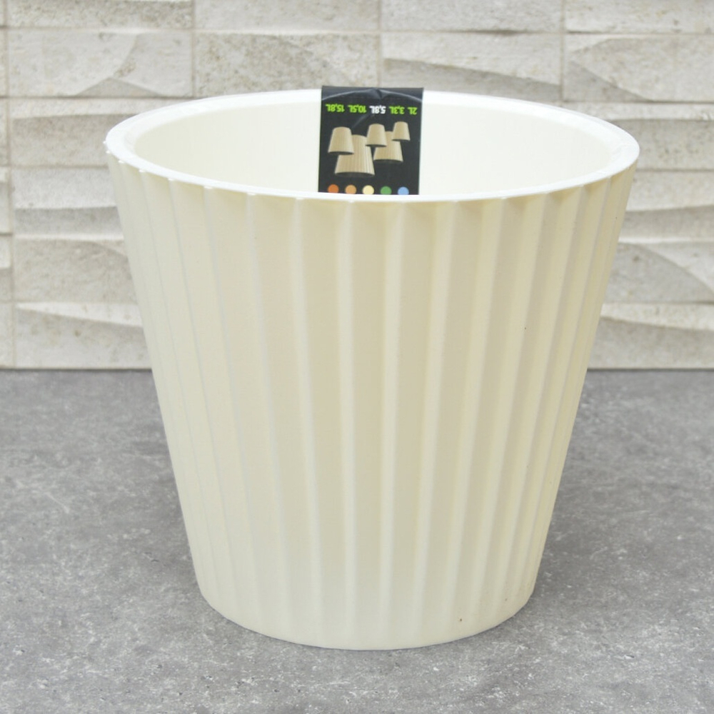 Горшок цветочный Sand 5,8л d230мм c дренажной вставкой, белый